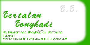 bertalan bonyhadi business card